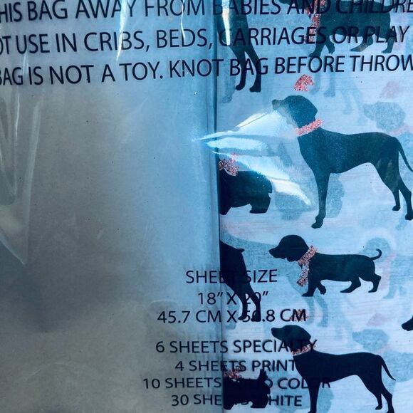 NWT Christmas Dog Specialty Print Holiday Tissue Paper - Picture 3 of 3